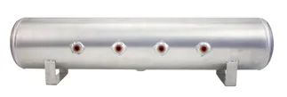 Air Lift 4 Gal Alum Tank - (4) 1/4in Face Ports (2) 3/8in End Ports & 1/4in Drain - 1