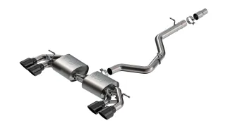 Borla S-Type Cat-Back Exhaust For MK8 VW Golf R - Dual 4.5in Black Chrome Tips