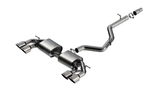 Borla S-Type Cat-Back Exhaust For MK8 VW Golf R - Dual 4.5in Brushed Stainless Tips