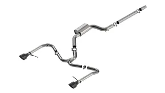 Borla S-Type Cat-Back Exhaust For 22-25 VW Jetta GLI - 5in Black Chrome Tips