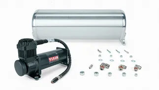Air Lift 18in FLO Tank w/ Viair 444c Black Compressor (W/Fittings & Hardware)