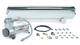 Air Lift 4 Gal. Polished Tank w/ Viair 444c Chrome Compressor (W/Fittings & Hardware)
