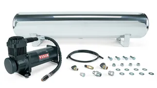 Air Lift 4 Gal. Polished Tank w/ Viair 444b Blk Compressor (W/Fittings & Hardware)