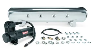 Air Lift 4 Gal. 7-Port Tank w/ Viair 444b Blk Compressor (W/Fittings & Hardware)