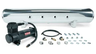 Air Lift 5 Gal. Polished Tank w/ Viair 444b Blk Compressor (W/Fittings & Hardware)