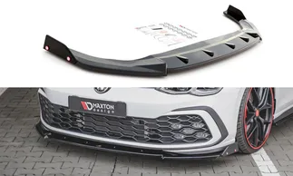 Maxton Design Front Splitter + Flaps For VW MK8 GTI - Gloss Black