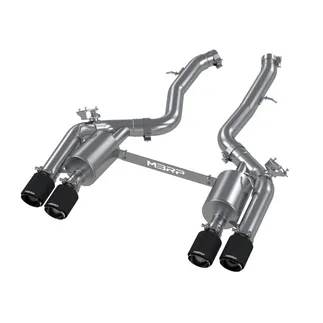 MBRP SS 3in Resonator Back Exhaust For F87 BMW M2C - Quad Rear Carbon Fiber Tips
