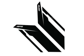 APR Sideburn Fender Decals Black APR with Black Stripe