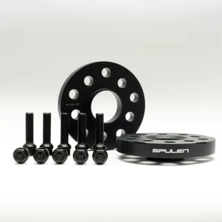 Spulen Wheel Spacer Pair & Bolts - (Black) - 57.1 Hub