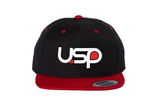 USP Motorsports Black and Red Snapback Hat
