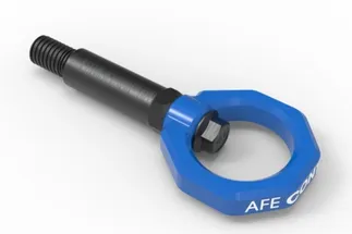 aFe CONTROL Front Tow Hook Blue For BMW - 450-502001-L