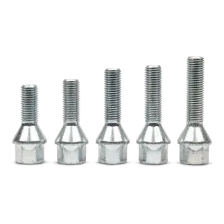 Apex 28mm M12x1.5 Cone Seat BMW Lug Bolts - Silver