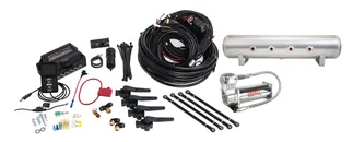 Air Lift 3H - (1/4 Air Line 4 Gal 7-Port Raw Aluminum Tank VIAIR 444C Comp)