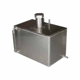 OBP 2 Gallon Square Alum. 10mm Outlet Inlet Breather 50mm Billet Screw Cap Filler