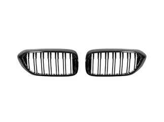AutoTecknic Replacement Dual-Slats Glazing Black Front Grilles For BMW G30 5-Series