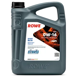 ROWE Hightec SYNT RS D1 SAE 0W-16 Motor Oil - 20005-0050-99 - 5 Liter