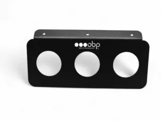 OBP Triple 52mm ST/ST Mirror Polished Mounting Plate With Flange Black