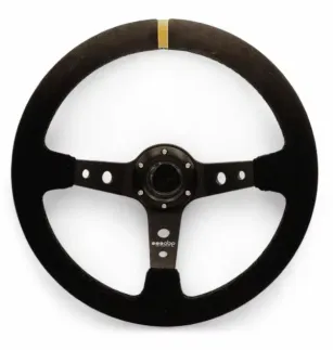 OBP 90mm Disc Black Suede Steering Wheel 350mm Diameter