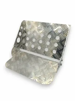 OBP Aluminium Chequer Plate Adjustable Co Drivers Footrest