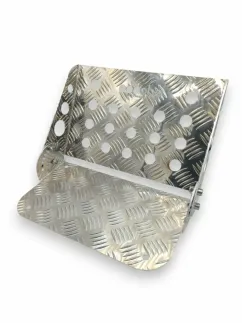 OBP Aluminium Chequer Plate Adjustable Co Drivers Footrest - Black