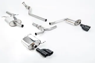Milltek Resonated Quad Outlet Catback For B8 Audi A4 2.0T S Line (Manual) - Black
