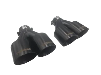 XForce Twin Black 4" Round Angle Cut Dual Wall Tips 3" Inlet