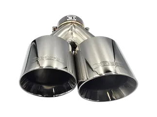 XForce Twin 4" Round Angle Cut Dual Wall Tip 3" Inlet LHS