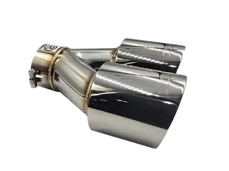 XForce Twin 4" Round Angle Cut Dual Wall Tip 3" Inlet RHS