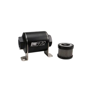 DeatschWerks SS 10AN 10 Micron Universal Inline Fuel Filter Housing Kit (70mm)