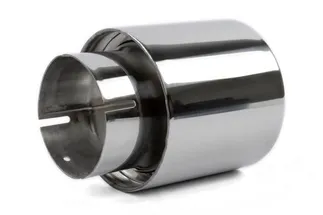 Dinan Double-Walled 4" Clamp-On Exhaust Tip (Polished) - 4" Outlet, 2.75" Inlet