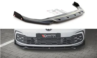 Maxton Design Front Splitter + Flaps For VW MK8 GTI - Gloss Black