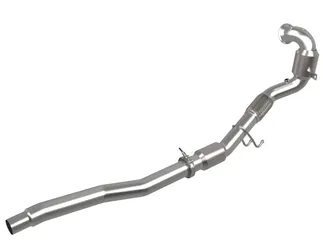aFe Twisted Steel Downpipe 3 IN 304 SS w/ Cat For VW - 48-36411-1YC