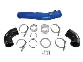 aFe BladeRunner 2-1/2 IN to 3 IN Aluminum Hot Charge Pipe Blue For BMW - 46-20408-L