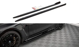 Maxton Design Side Skirts Diffusers For G82 BMW M4 - Gloss Black