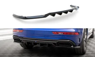 Maxton Central Rear Splitter W/Vertical Bars For MK2 Audi Q5 S-line Facelift