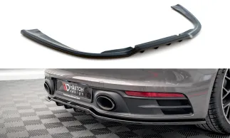 Maxton Design Central Rear Splitter W/Vertical Bars For 992 Porsche 911 Carrera 4S