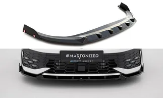 Maxton Design Front Splitter W/Flaps For VW MK8 GTI - Gloss Black