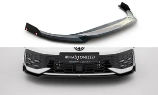 Maxton Design Front Splitter W/Flaps For VW MK8 GTI - Gloss Black