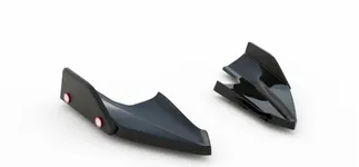 Maxton Rear Side Splitters+Flaps For MK8 VW Golf R Facelift (V5) (For Maxton Valance)