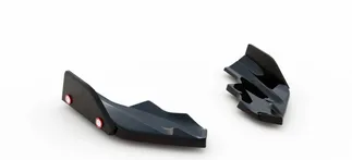 Maxton Rear Side Splitters+Flaps For MK8 VW Golf R Facelift (V6) (For Maxton Valance)