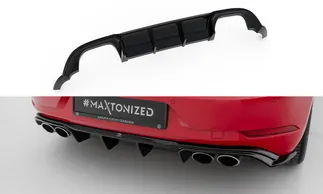 Maxton Design Rear Valance For VW MK7.5 Golf R - Gloss Black - V3