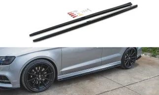 Maxton Design Side Skirts Diffusers For 8V Audi S3 / A3 S-Line Sedan Facelift (V2)