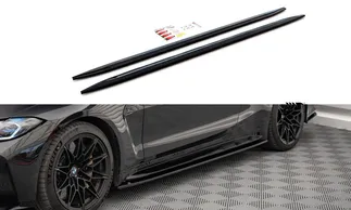 Maxton Design Side Skirts Diffusers For G82 BMW M4 - Gloss Black