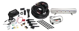 Air Lift 3H - (3/8 Air Line 4 Gal 7-Port Raw Aluminum Tank VIAIR 444C Comp)