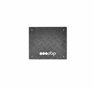 OBP Aluminium Chequer Plate Multi Purpose Foot Plate Flat 312X365X3mm - Black