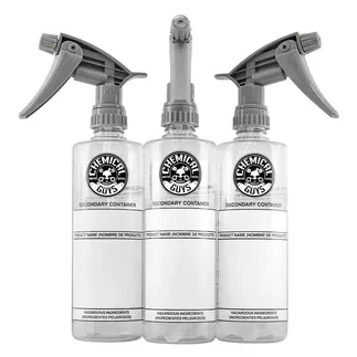 Chemical Guys Secondary Container Dilution Bottle W/Heavy Duty Sprayer - 16oz 3 Pack