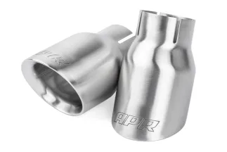 APR 3.5" Slash-Cut Exhaust Tip Kit, Double Walled, Brushed Silver