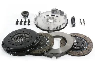 DKM MS Twin Disc Clutch Kit w/Steel Flywheel For VW MK4 R32 - MS