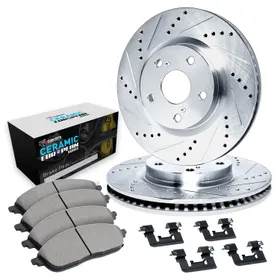 R1 Concepts® WGVH1-54098 - ELINE Series Drilled And Slotted Front Brake Kit With Performance Off-Road/Tow Brake Pads - View #10