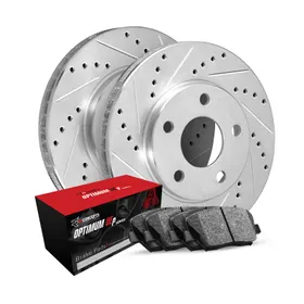 R1 Concepts WGTH2-73011 Brake Rotors - D/S - Silver W/ Euro